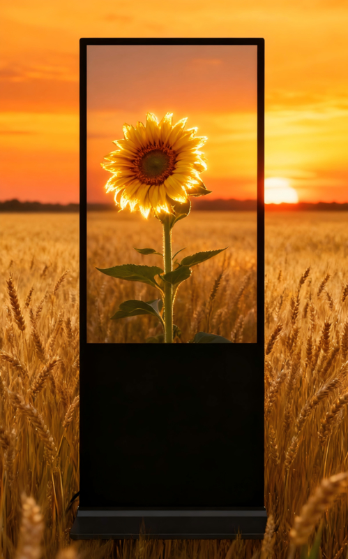 Écran d'affichage 16:9 sur pied pour affichage numérique, mémoire vive DDR3 1 Go/2 Go, supporte l'installation horizontale/verticale