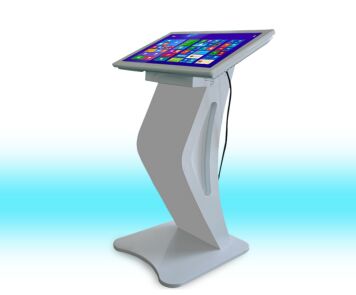 Kiosque d'affichage numérique debout au sol avec écran tactile conçu pour améliorer l'engagement des clients dans les environnements de vente au détail