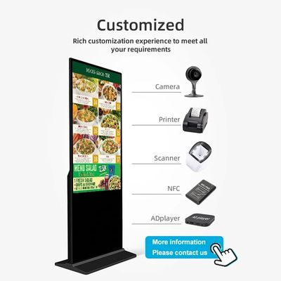Colorful High Brightness Floor Standing Touch Screen Kiosk Android 7.1 9.0 11