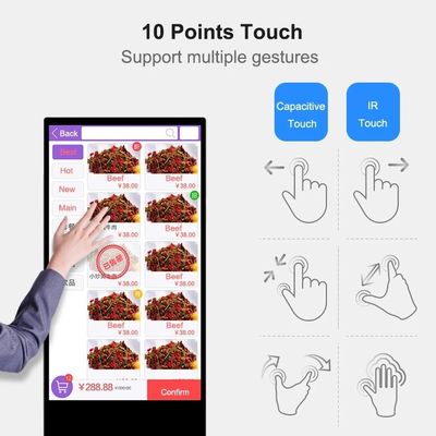 Colorful High Brightness Floor Standing Touch Screen Kiosk Android 7.1 9.0 11