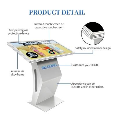 49 Inch Exhibition Hall Interactive Self Service Kiosk Vertical Touch Screen