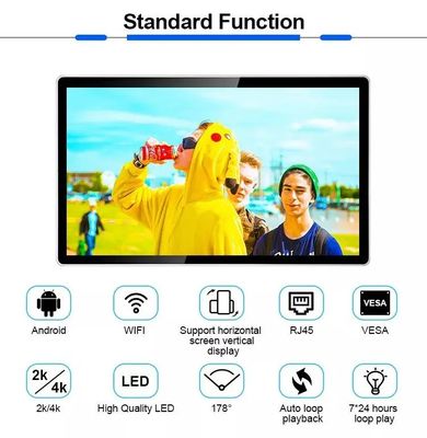 350cd/M2 Wall Mounted Touch Screen Kiosk 1920 X 1080 Resolution 50 Inch