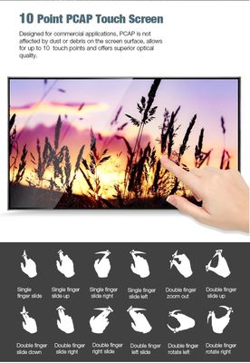 350cd/M2 Wall Mounted Touch Screen Kiosk 1920 X 1080 Resolution 50 Inch