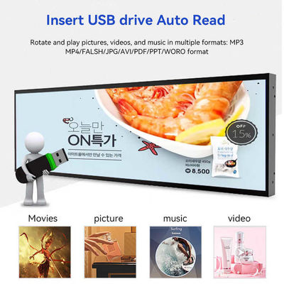 OEM Stretched LCD Display Screen Digital Shelf Edge 4K Android Ultra Wide