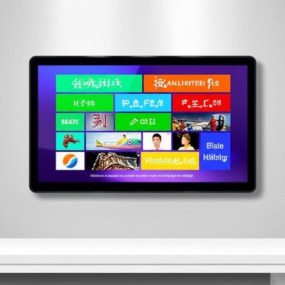Chinese Language Selection Wall Mounted Advertising Display with Picture Decoding and Playback Capability