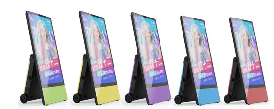 Outdoor Portable Digital Signage with 1800nits Brightness, IP55 Waterproof, and 14 Hours Battery Life in 32/43/55 Inches