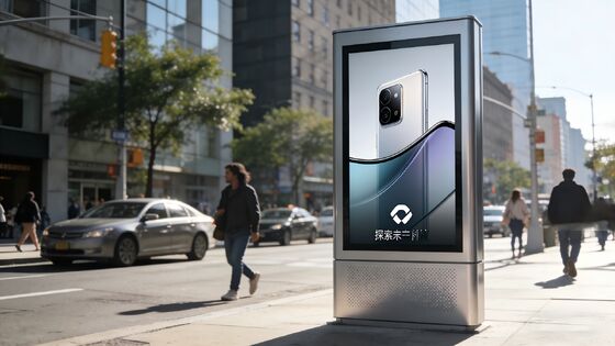 Outdoor Floor Standing Digital Signage with 2000 cd/m² Brightness, IP55 Protection Rating, and Android 11 Motherboard