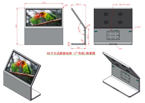 65-inch Angled Desktop Self-service Kiosk