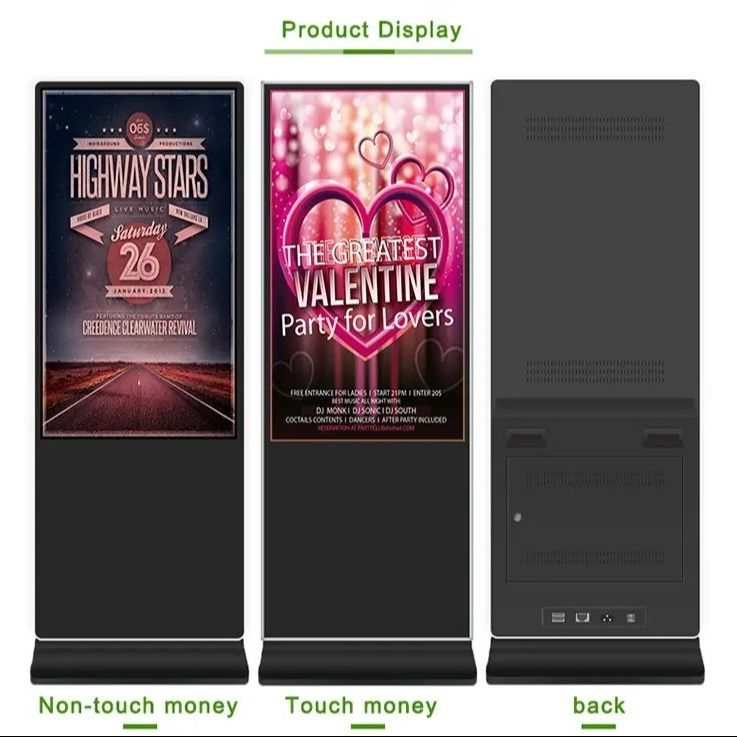 32 43 50 55 65'' Floor Standing Touch Screen Kiosk Android Indoor Exhibition