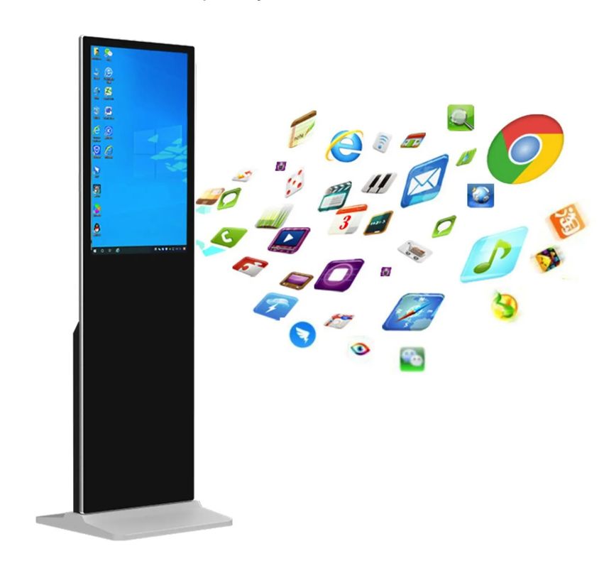 350cd/M2 Floor Standing Android Indoor Digital Display Screens 32/43/50/55/65