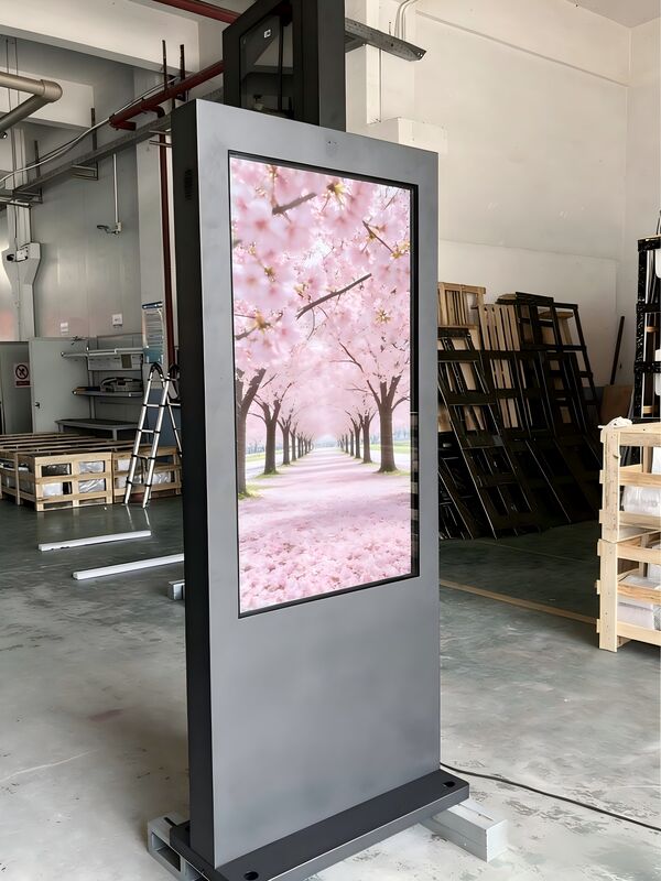 Outdoor Floor Standing Touch Screen Kiosk 55 Inch Screen Size Floor Stand Mounting Effective Customer Engagement Display